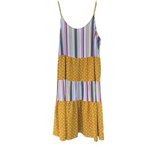 Spirit of grace‎ Tiered Midi adjustable strap summer lightweight Dress Medium